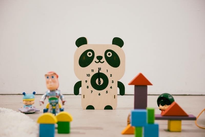 modern moose-3D摆钟-猫熊图样-摆钟(小孩房) - 时钟/闹钟 - 木头 橘色