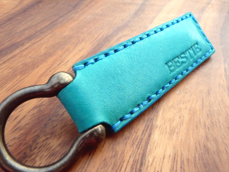 手缝长型植鞣牛革钥匙圈(免费打英文名)(内加悠游晶片卡) - 钥匙链/钥匙包 - 真皮 