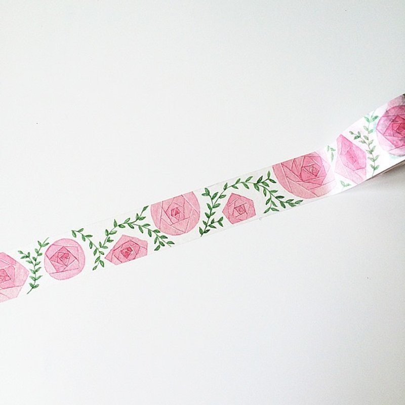 Kumo原创纸胶带 玫瑰园 - 纸胶带 - 纸 粉红色