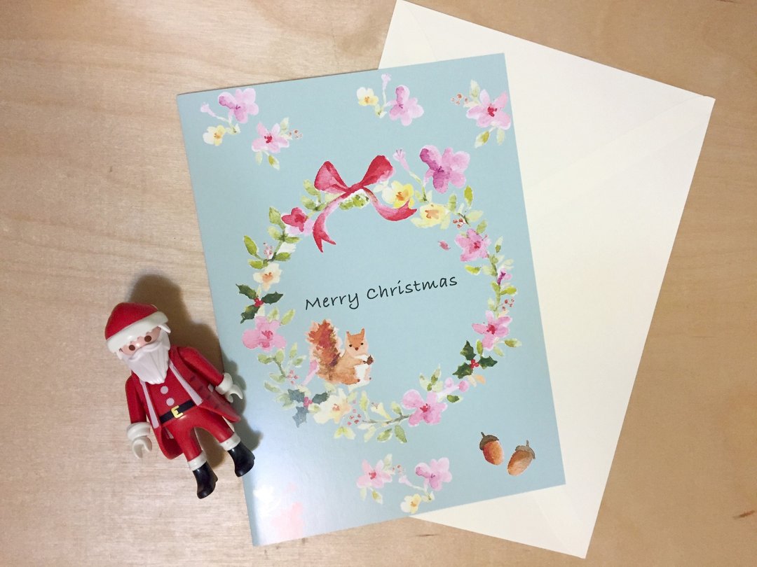 Zoe's forest 松鼠花环绝版圣诞卡 PinkoiXmas 圣诞礼物 - 卡片/明信片 - 纸 