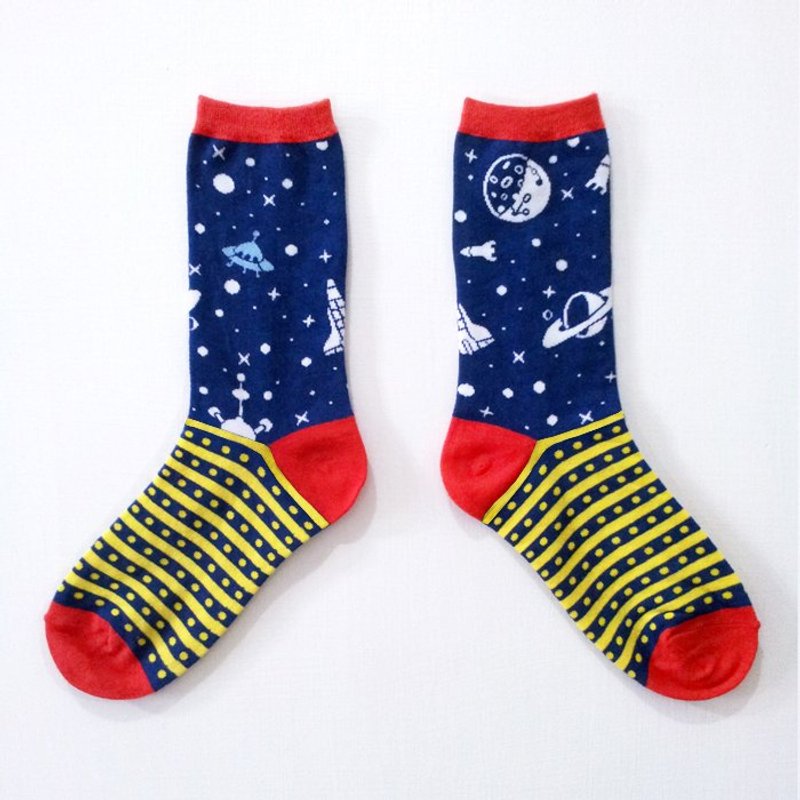飞向宇宙，浩瀚无垠，寻找外星人 / 淘气欢乐派对 / 梦想巨人系列袜 - 袜子 - 其他材质 多色