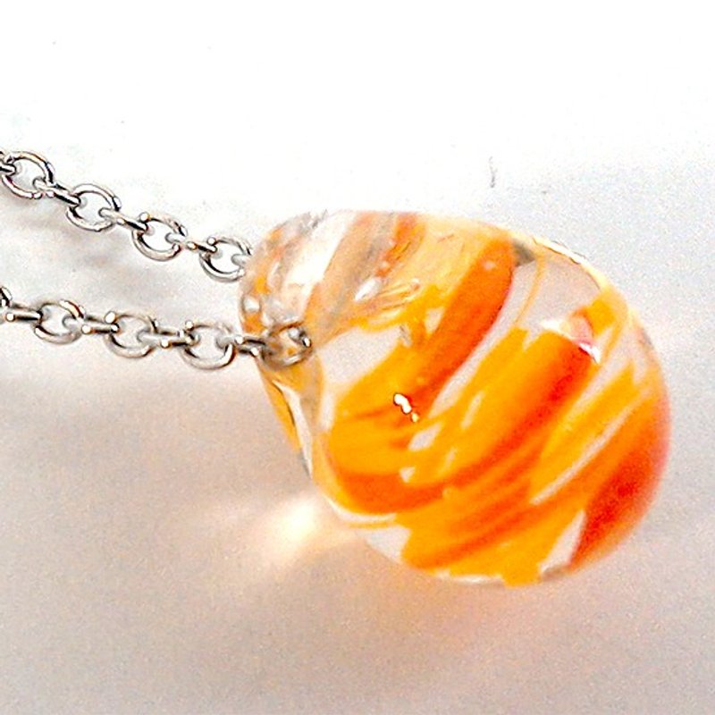 迷你红色火焰水滴项链 - 项链 - 玻璃 红色