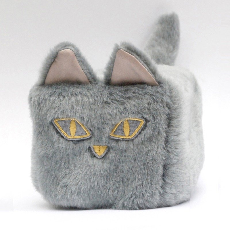 Kittichou tissue box猫咪面纸盒套/俄罗斯蓝猫(短毛) - 纸巾盒 - 其他材质 灰色