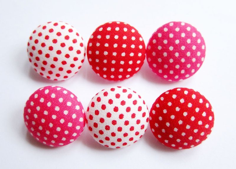 布扣 钮扣 针织 缝纫 手作材料 红色点点 DIY材料 - 编织/刺绣/羊毛毡/裁缝 - 其他材质 红色