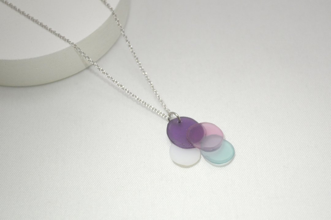 Glass necklace "thin" purple - 项链 - 玻璃 紫色