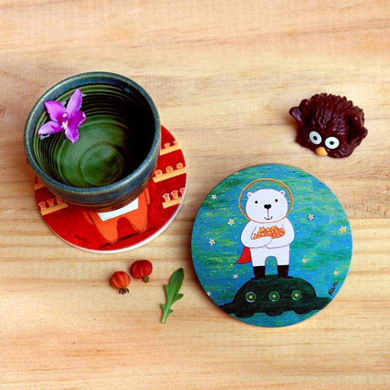 陶瓷吸水杯垫 | 拥抱梦想的小星星 - 杯垫 - 瓷 多色
