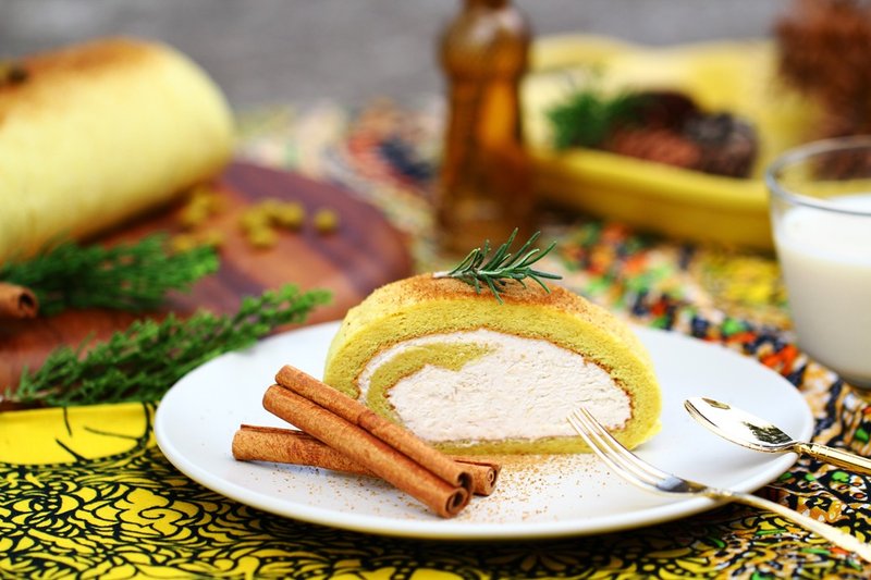 新年-姜黄黑糖生乳卷 / 2 条入 - 健康/养生 - 新鲜食材 黄色