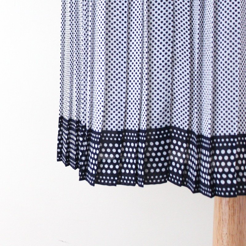 【RE0514D252】日本制典雅深蓝点点拼接古着洋装 - 洋装/连衣裙 - 其他材质 蓝色