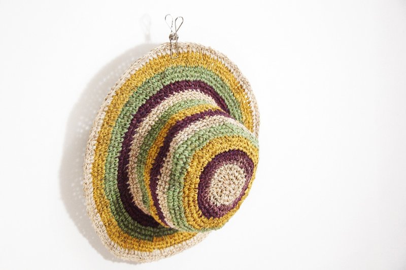 自然手感棉麻帽/编织帽 -  森林色调 - 帽子 - 其他材质 多色