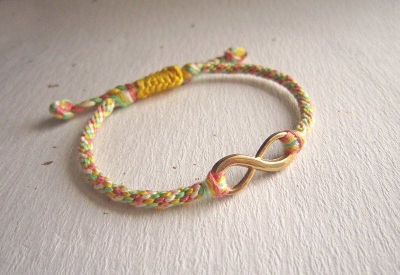 甜蜜下午茶 玫瑰金 无限 幸运绳编织手环 (可选色) - 手链/手环 - 棉．麻 多色
