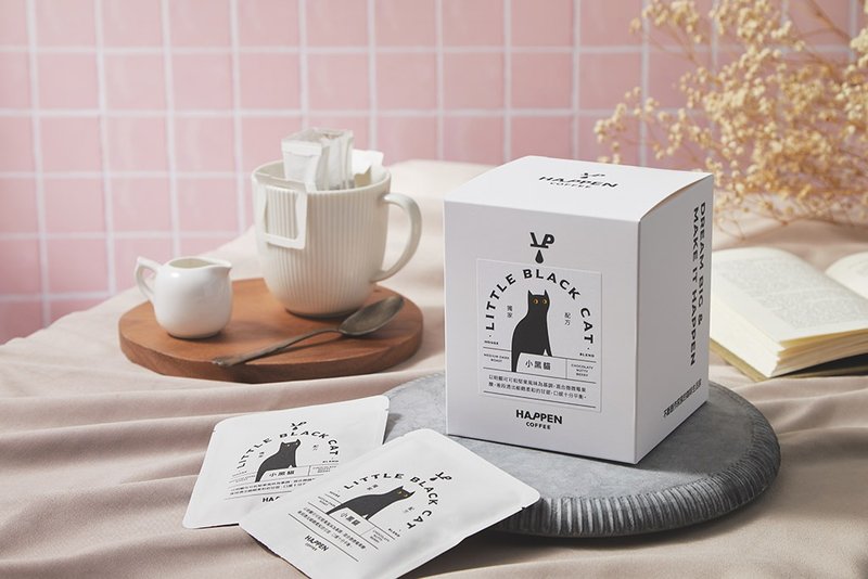 独家配方 小黑猫 | 中深焙 | 挂耳10入盒 - 咖啡 - 新鲜食材 黑色