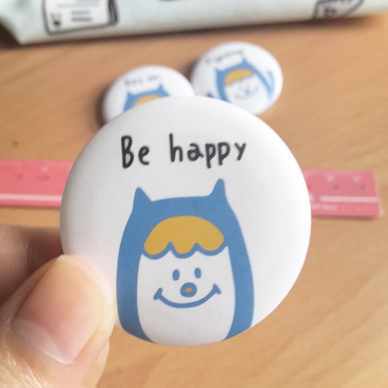 Ning's徽章/别针-Be happy(3.8cm) - 徽章/别针 - 其他材质 