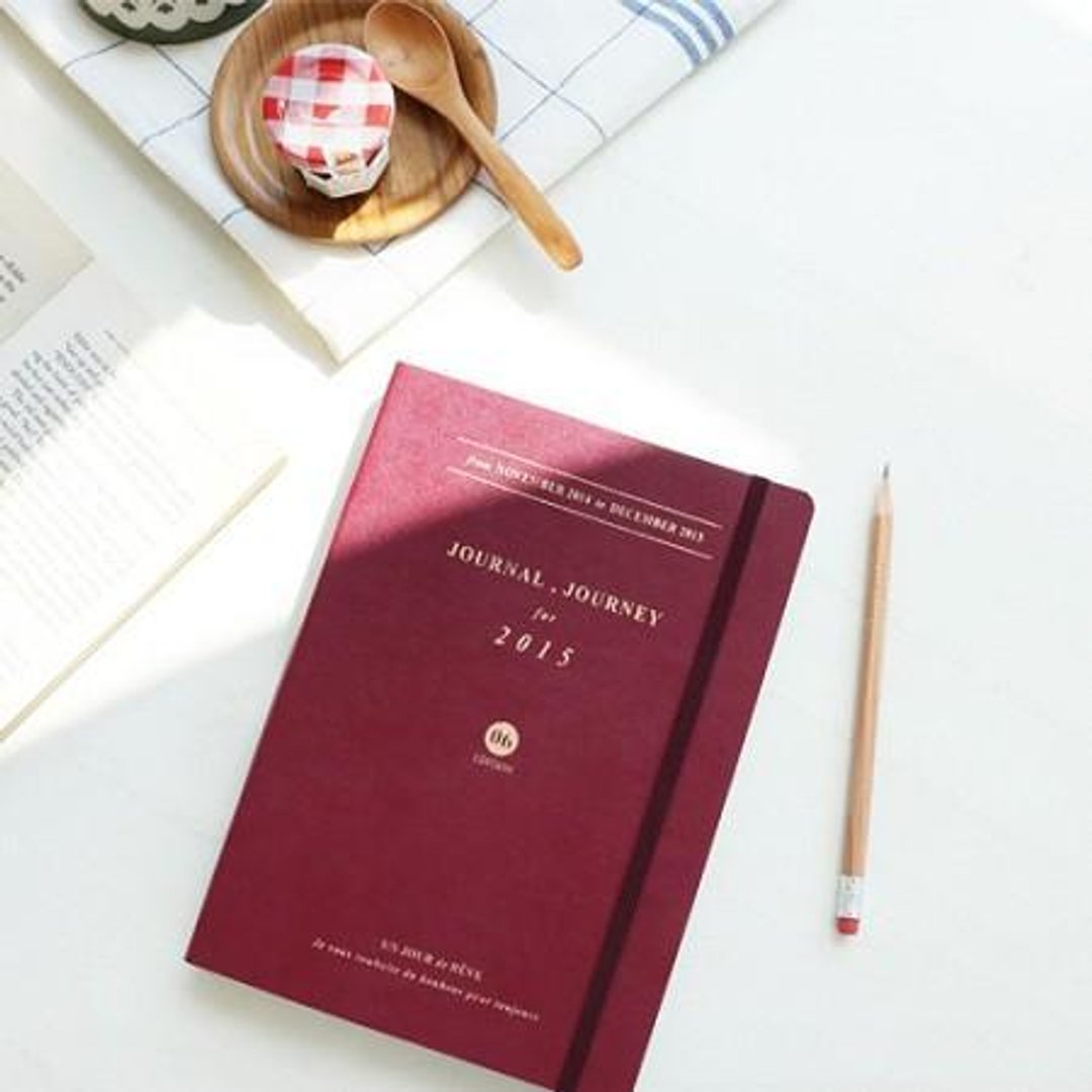 Dessin x Iconic-2015 J-Diary 手帐周志(时效)-酒红,ICO82149 - 笔记本/手帐 - 纸 红色