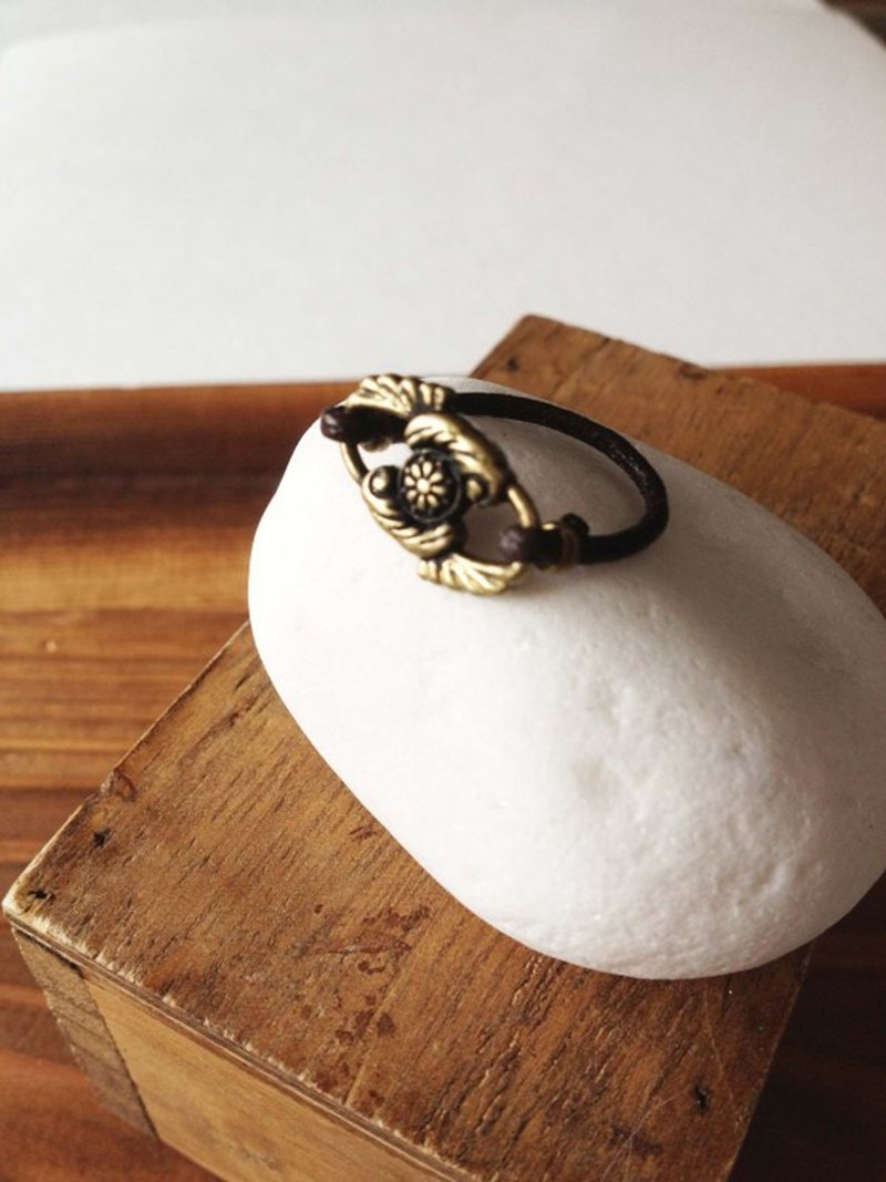 karbitrary﹉▲个性真皮戒指指环 - 戒指 - 真皮 咖啡色