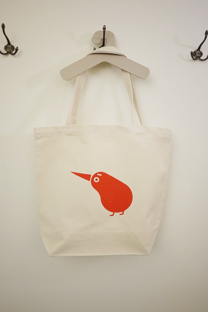 大鸟kiwi帆布袋-特大 - 侧背包/斜挎包 - 棉．麻 白色