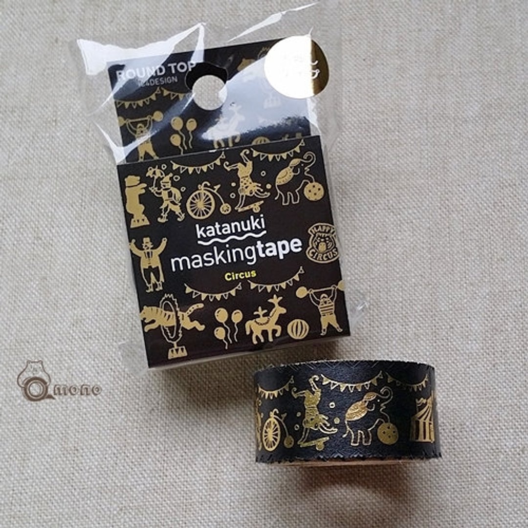 ROUND TOP 箔押花边和纸胶带【马戏团 (RT-MK-045) 黑色 烫金 - 纸胶带 - 纸 黑色