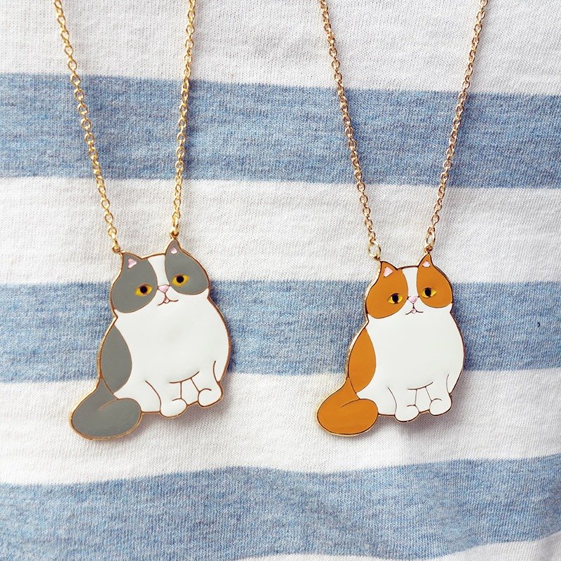 波斯猫 手作长项链 - 长链 - 其他金属 多色