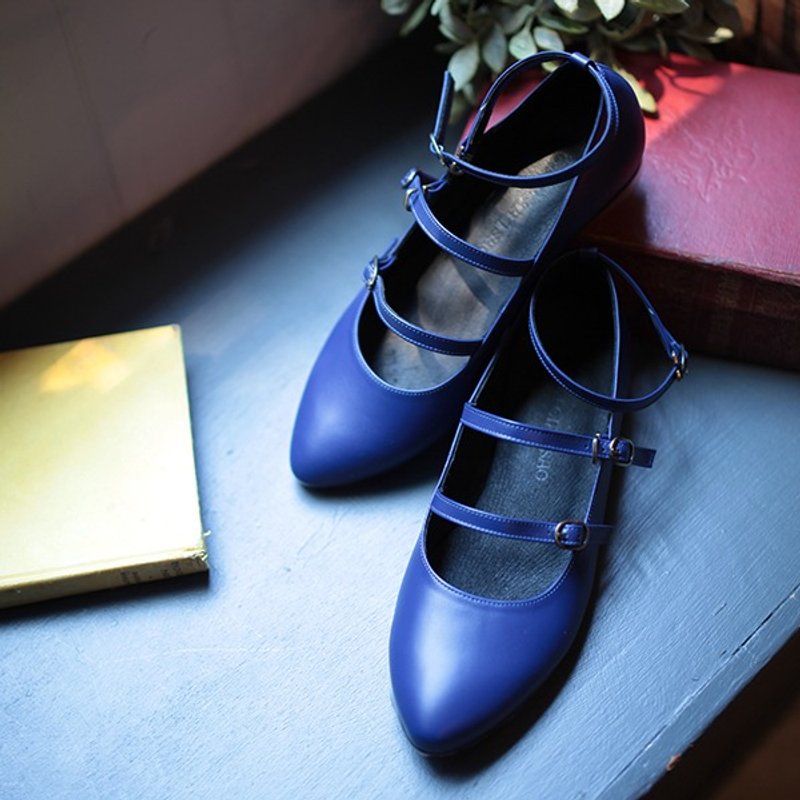 GT蓝色系带鞋(现货+预购) - 女款休闲鞋 - 真皮 蓝色