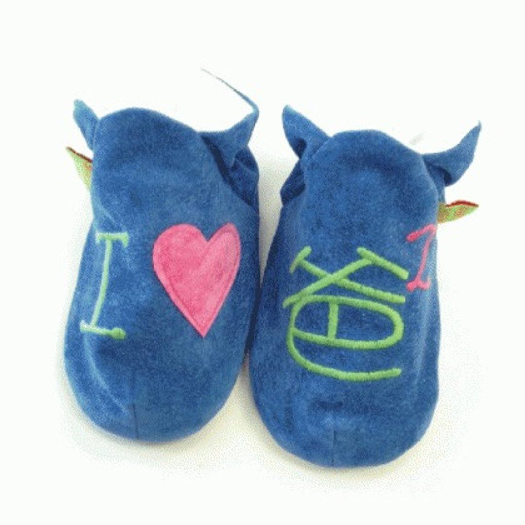 【英国手工鞋FunkyFeet Fashions】爱爸爸blue学步鞋 - 童装鞋 - 棉．麻 蓝色