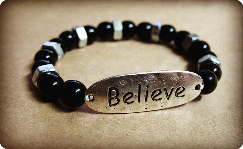 【梦想Believe钢铁坚贞系列】 - 手链/手环 - 其他材质 黑色