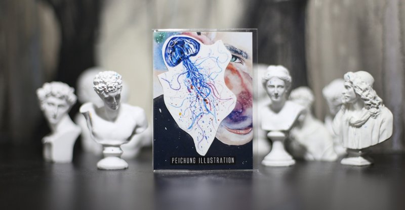 纹身贴纸 TSK-001 水母 A - 纹身贴 - 纸 蓝色