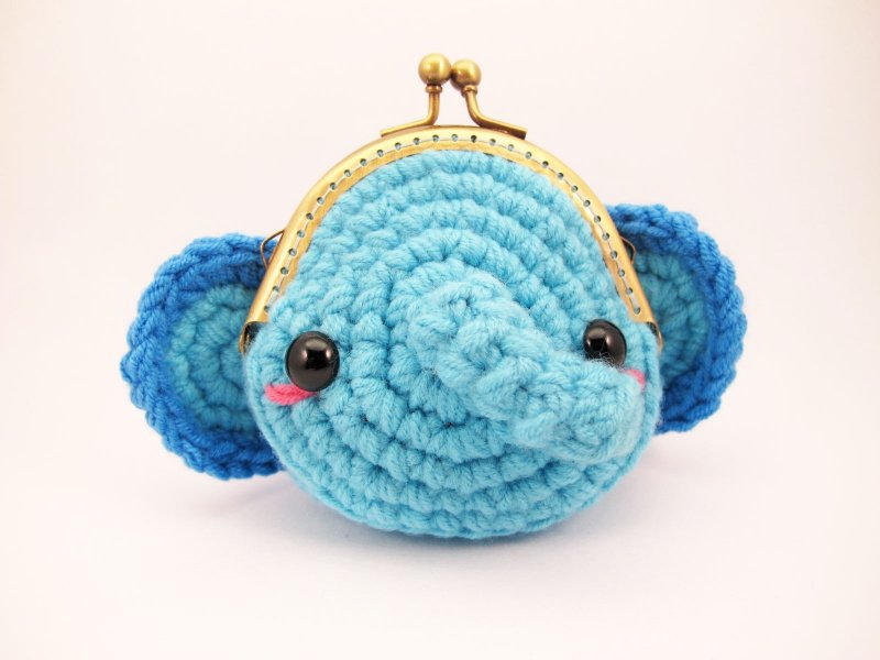 大象-口金包-零钱包 - 零钱包 - 压克力 蓝色