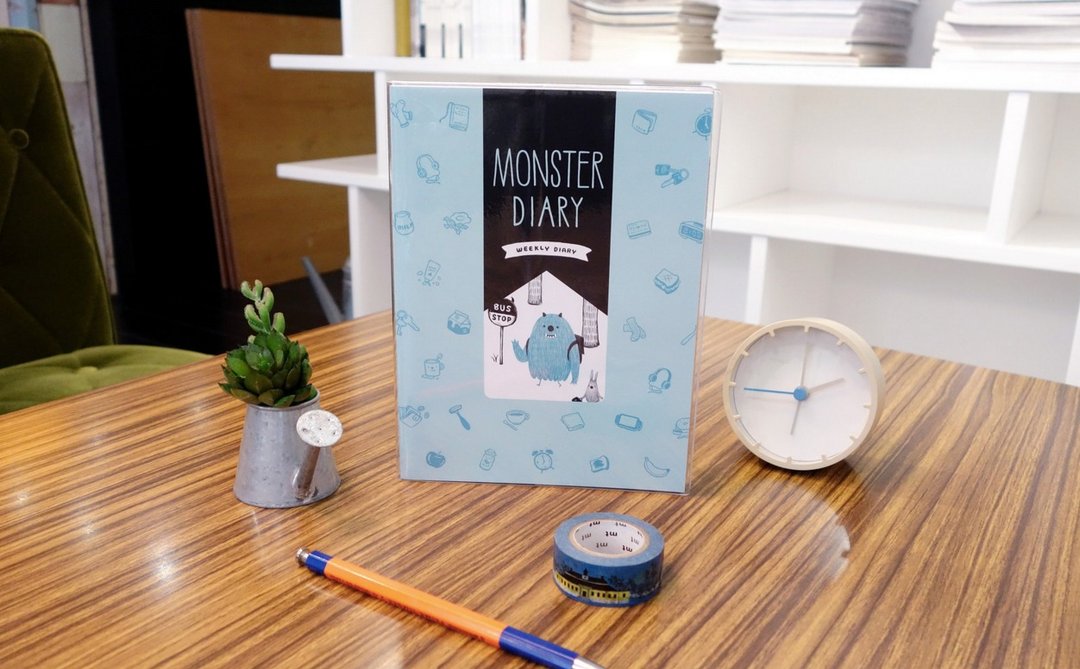 迪梦奇 - Monster Weekly Diary小怪兽周记 [蓝] 售完绝版 - 笔记本/手帐 - 纸 蓝色