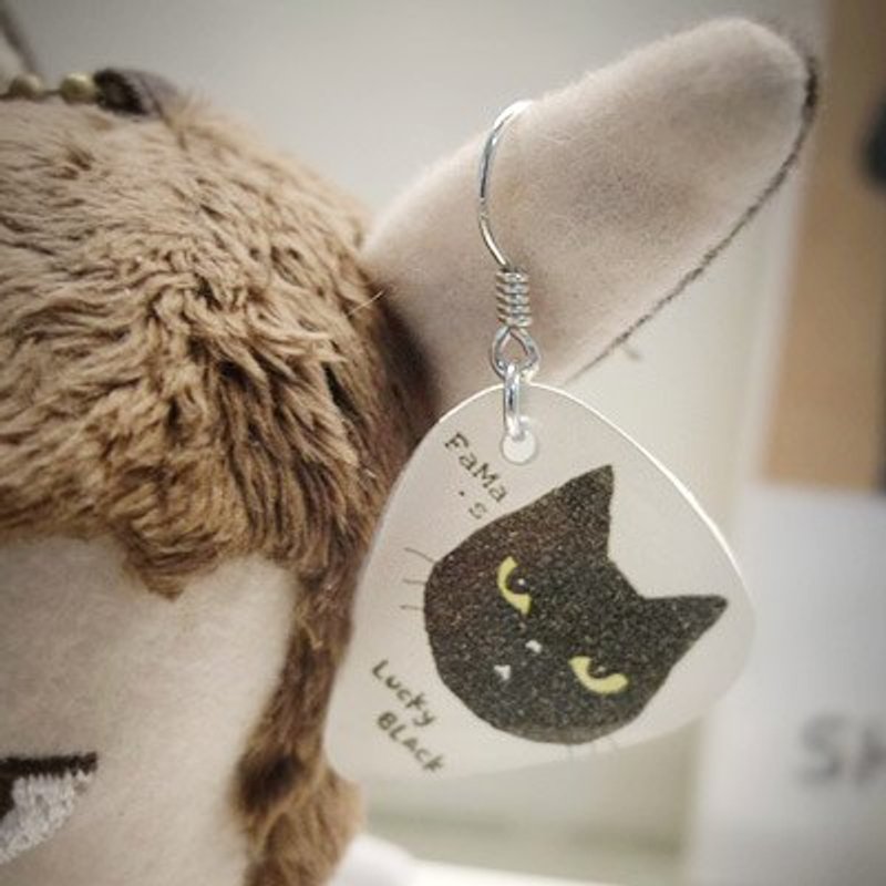 FaMa's Pick吉他弹片 925纯银耳环 耳勾款*单个 or钢铜耳夹单个 - 耳环/耳夹 - 纯银 多色