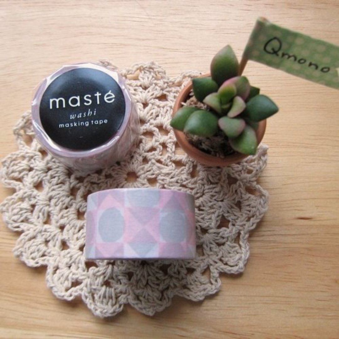 maste Masking Tape 和纸胶带 Multi【方块-粉 (MST-MKT20-PK)】 - 纸胶带 - 纸 粉红色