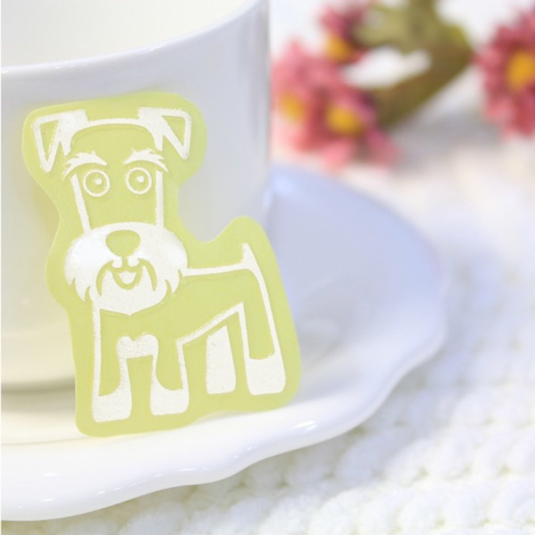 [反光宠物贴纸] 雪纳瑞.萌犬贴纸.3M反光.狗狗设计贴纸.防水防刮.NINKYPUP - 贴纸 - 纸 白色