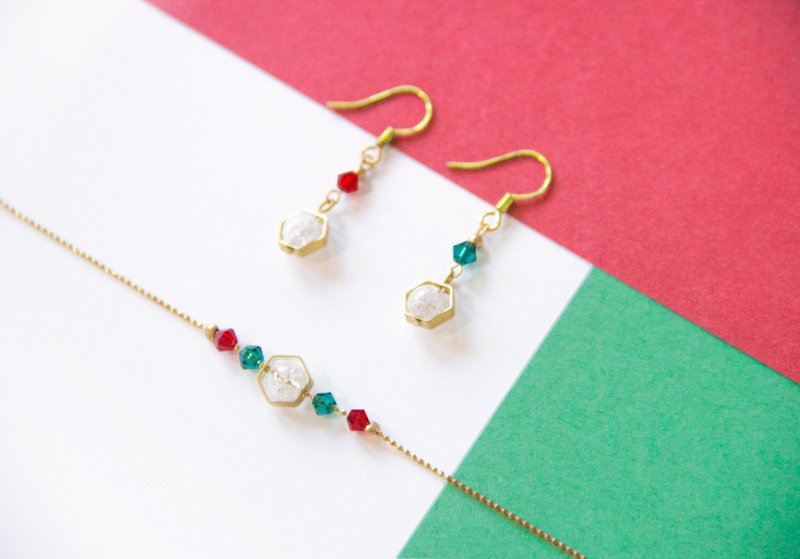 圣诞礼物 / 庆祝 - 黄铜手链耳环组 - 手链/手环 - 宝石 多色