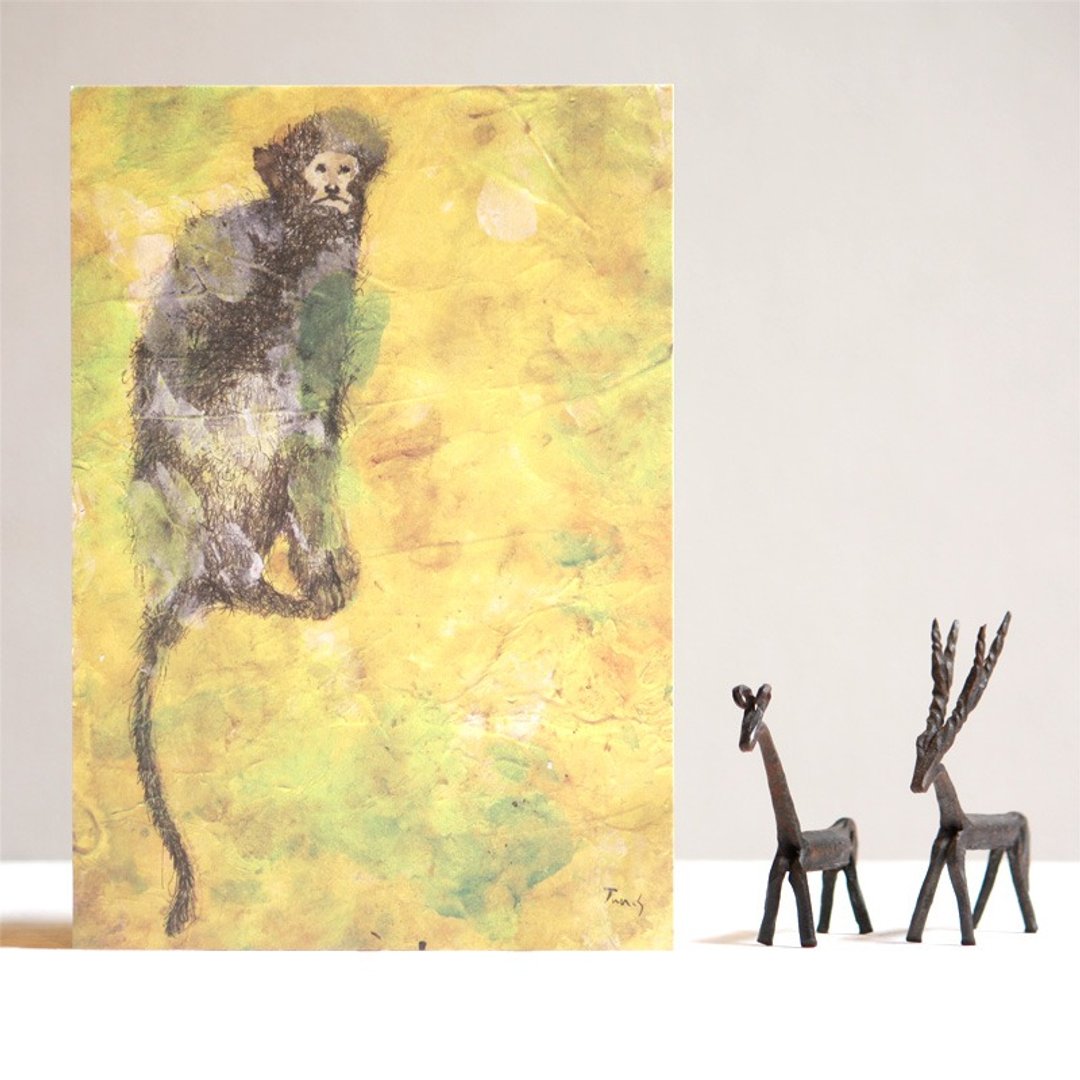 Savannah Monkey Postcards - 卡片/明信片 - 纸 黄色
