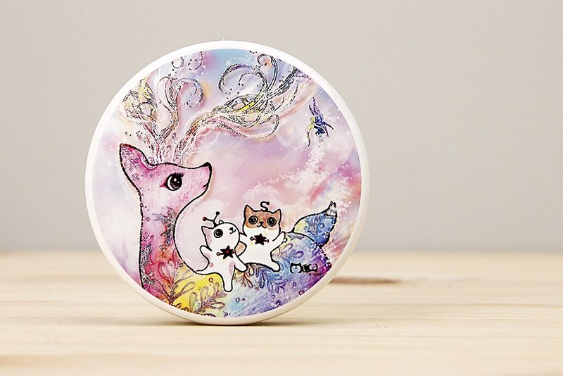 好喵 圆形双面镜- 雪花鹿 - 其他 - 塑料 粉红色