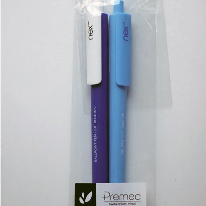 PREMEC 瑞士笔 体验组 (原子笔 蓝色笔芯 加 胶墨笔 黑色笔芯)(外观颜色随机出货) - 笔筒/笔座 - 塑料 多色