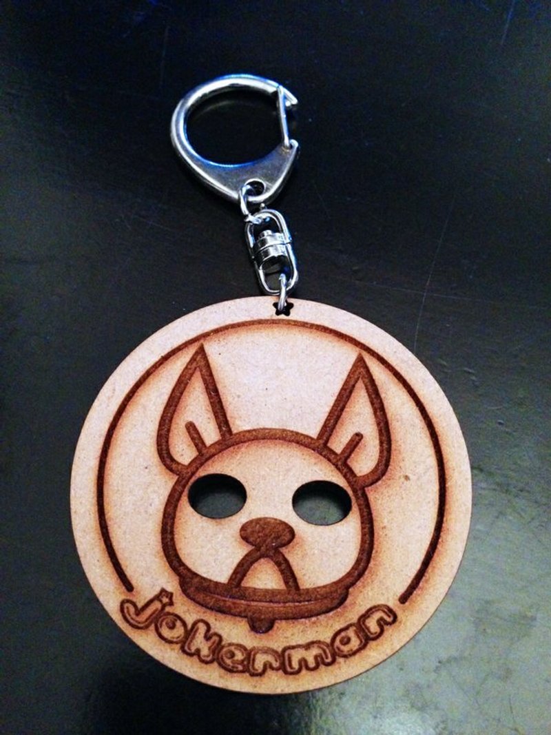 JokerMan-小狗饼干木质钥匙圈-圆圆法斗【可定制】 - 吊饰 - 木头 咖啡色