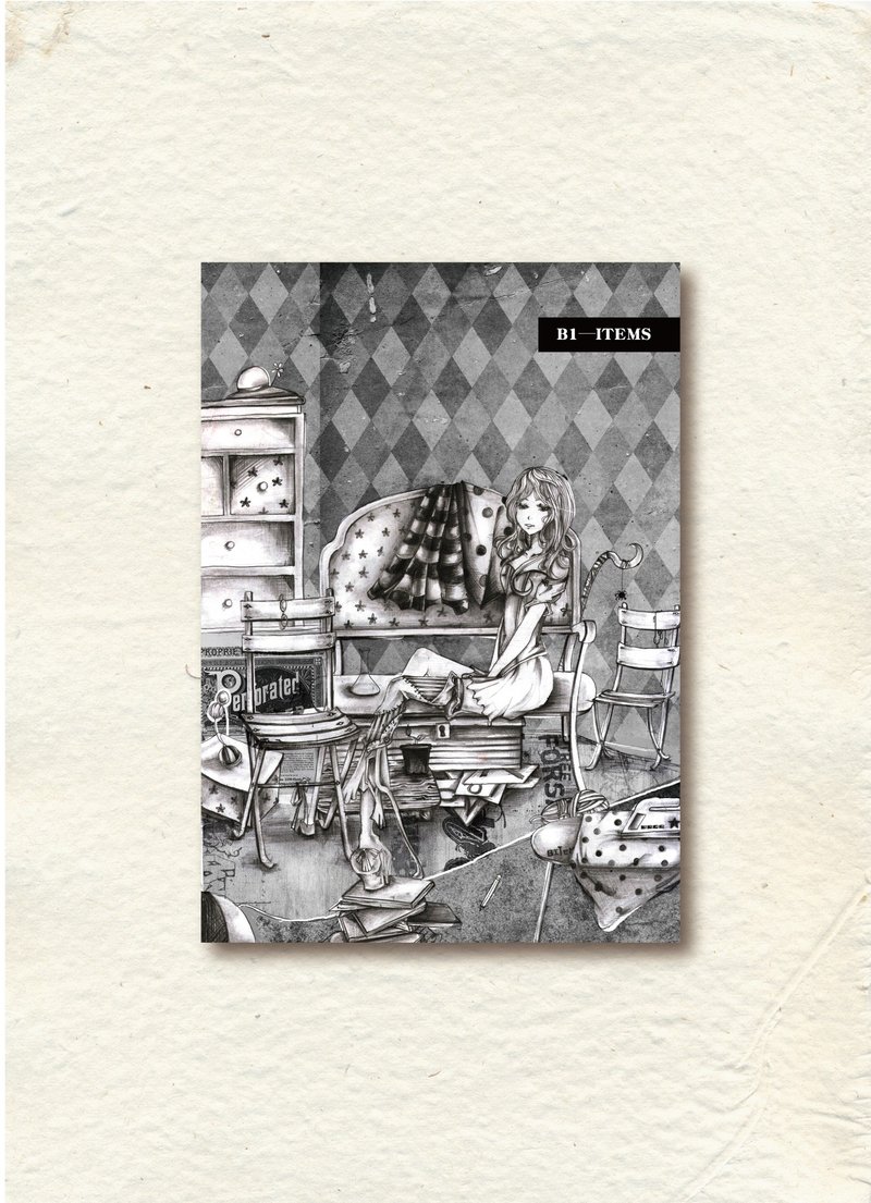 生物教室 Biology class 歌德猎奇插画明信片系列 (4入) - 卡片/明信片 - 纸 白色