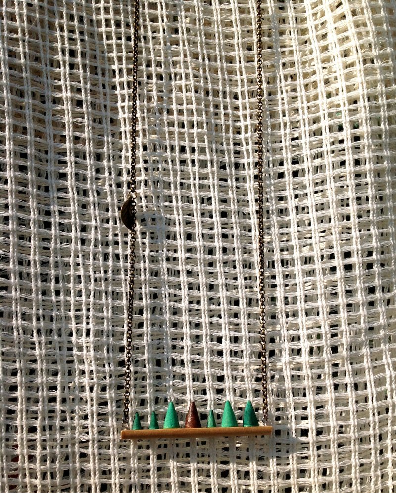 项链∞排队小树【限量】 - 项链 - 木头 多色