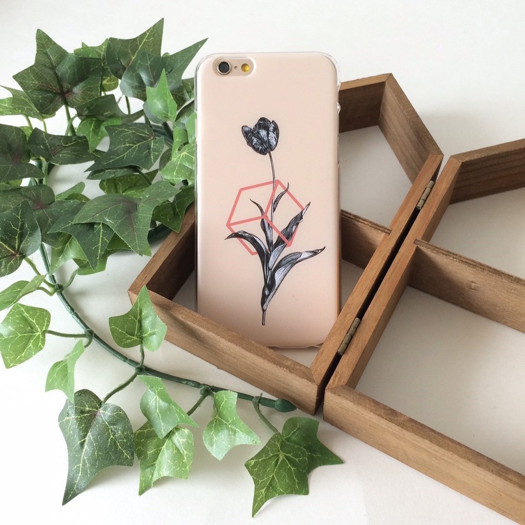 香港原创设计 复古郁金香黄色 iPhone X,  iPhone 8,  iPhone 8 Plus,  iPhone 7, iPhone 7 Plus, iphone 6/6S , iphone 6/6S PLUS, Samsung Galaxy Note 7 透明手机壳 - 其他 - 塑料 