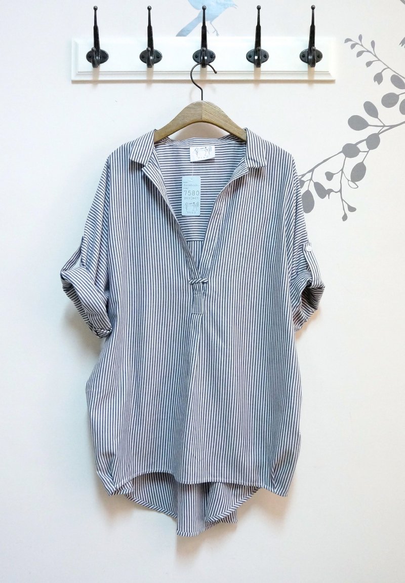 城市直条长版开襟衬衫（黑） - 女装衬衫 - 棉．麻 黑色