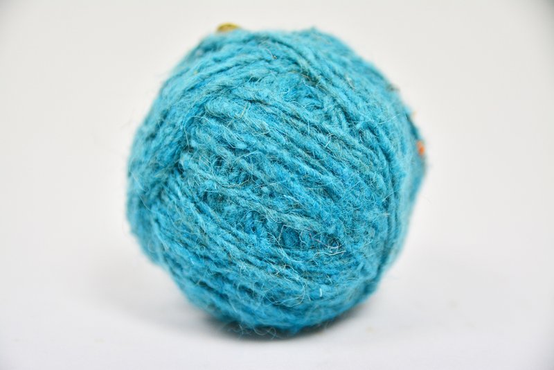 羊毛混麻线＿湖水蓝 - 编织/刺绣/羊毛毡/裁缝 - 植物．花 蓝色