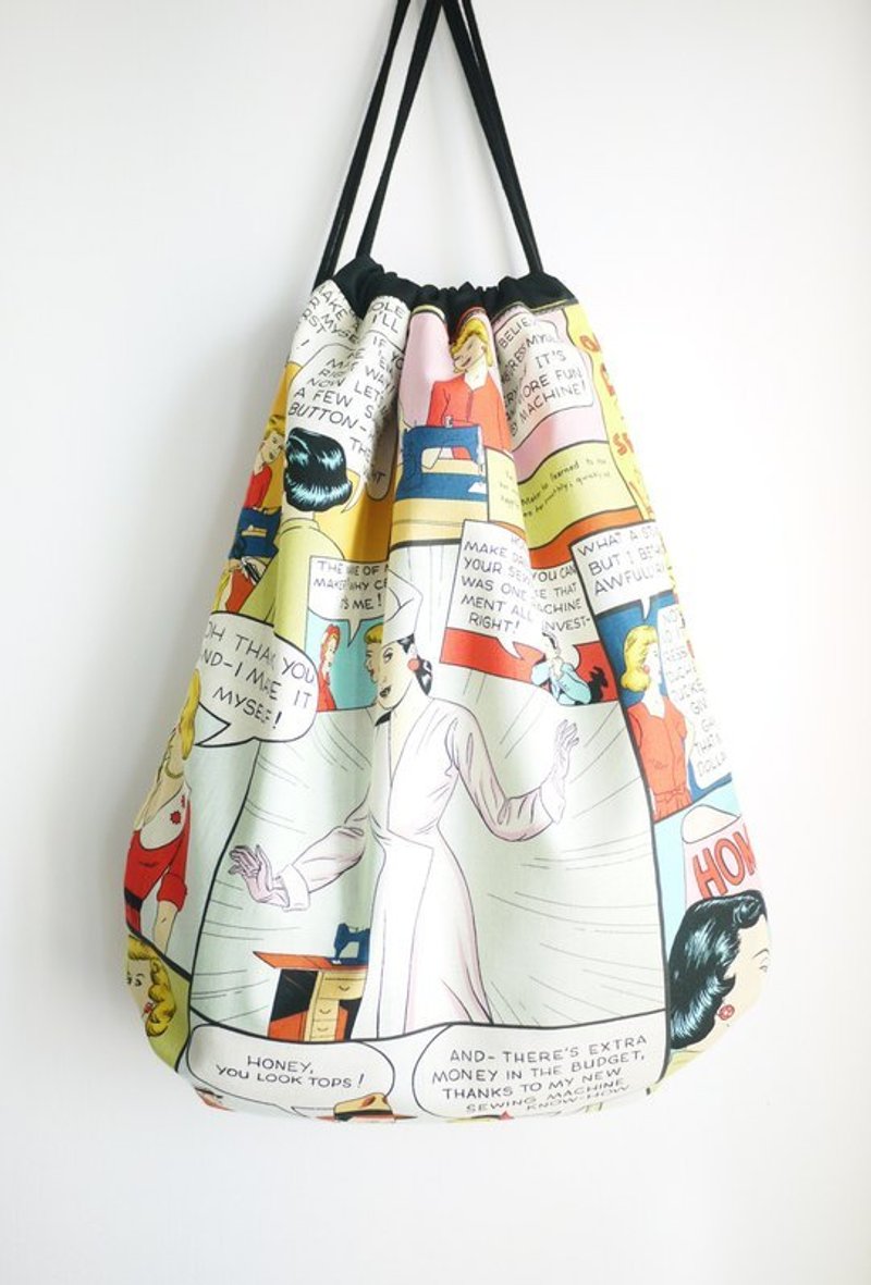 美式彩色漫画束口后背袋 - 侧背包/斜挎包 - 其他材质 多色