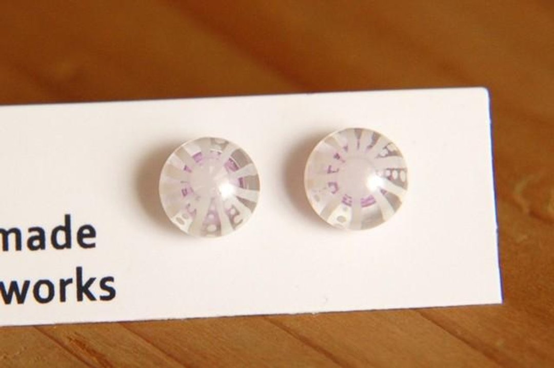 uni: Pierce (Purple) - 耳环/耳夹 - 玻璃 紫色