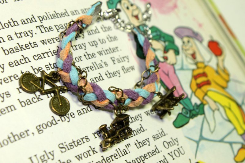 不可或缺的夥伴★编织手炼 - 手链/手环 - 真皮 紫色