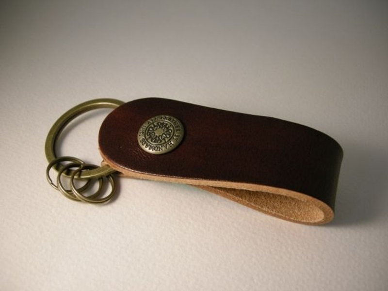 isni〔圆头立体钥匙圈〕可可茶 欧洲牛皮〔职人手作りのキーホルダー〕 - 钥匙链/钥匙包 - 真皮 咖啡色