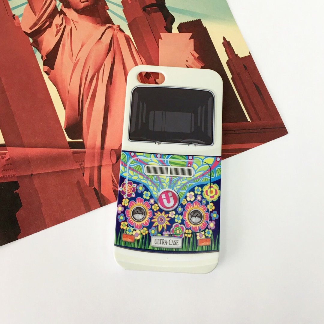 香港原创设计 60s怀旧复古巴士图案01 iPhone X,  iPhone 8,  iPhone 8 Plus, iPhone 7, iPhone 7 Plus, iphone 6/6S , iphone 6/6S PLUS, Samsung Galaxy Note 7 透明手机壳 - 手机壳/手机套 - 塑料 绿色