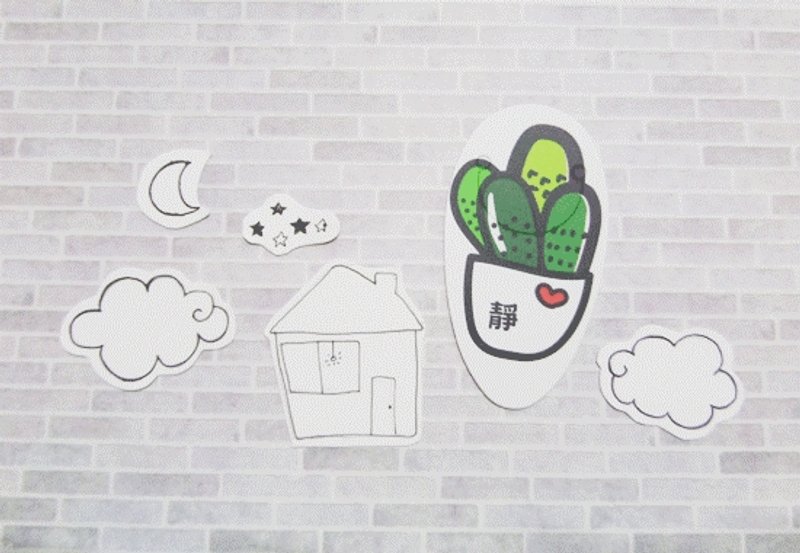 静静的 仙人掌 / 书签  - 书签 - 纸 白色