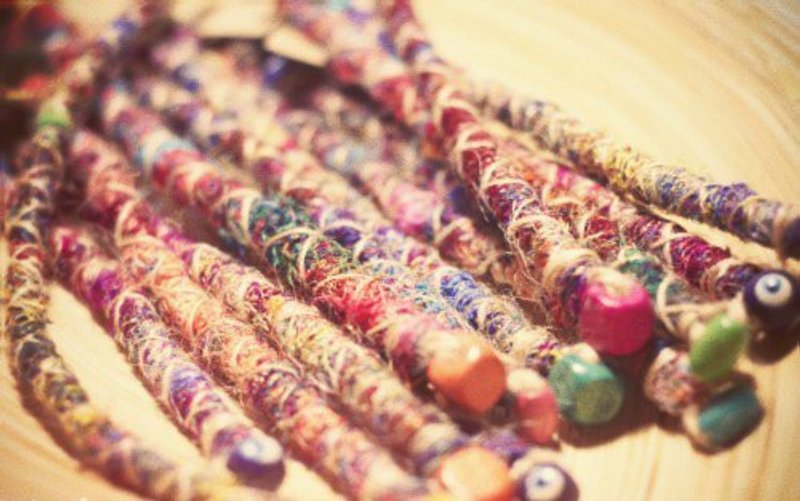 圣诞礼物 情人节礼物 生日礼物 印度手捻纱丽线脚绳订制-缤纷色彩 - 手链/手环 - 其他材质 多色