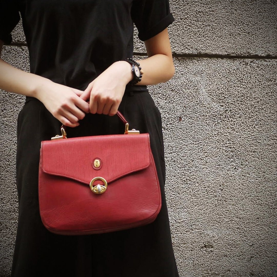 夕卡 Shika// Vintage Bag 经典法国设计 Friesacs 复古硬壳手提包 - 手提包/手提袋 - 其他材质 红色