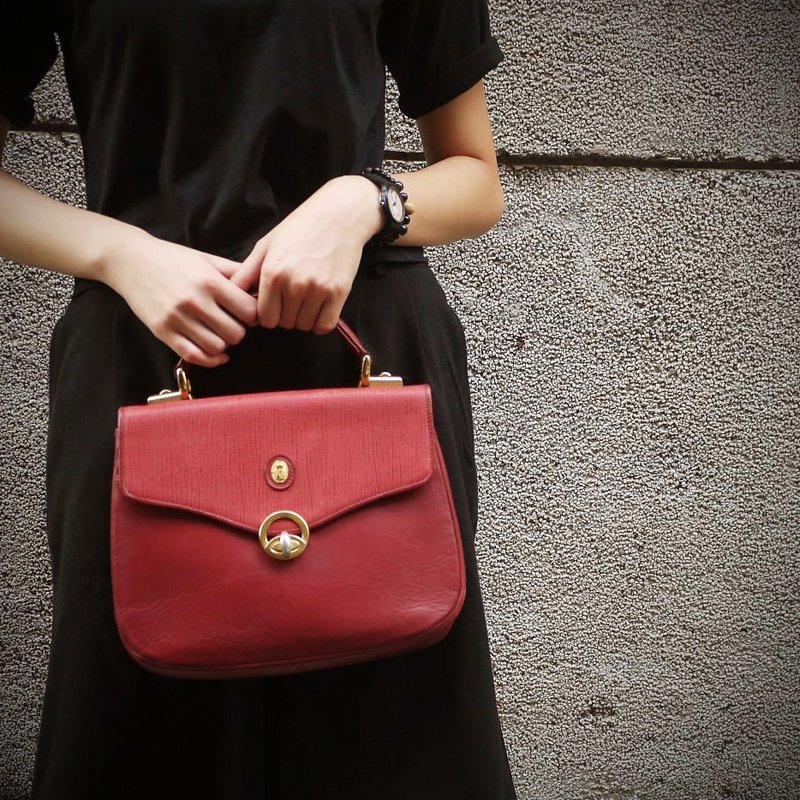 夕卡 Shika// Vintage Bag 经典法国设计 Friesacs 复古硬壳手提包 - 手提包/手提袋 - 其他材质 红色