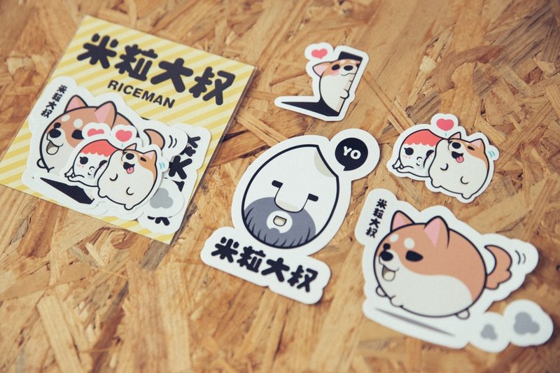 米粒大叔贴纸 - 贴纸 - 纸 多色